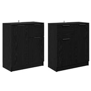 Credenza | Sideboards 2 pcs Rovere Nero 60 x 30 x 70 cm Legno multistrato