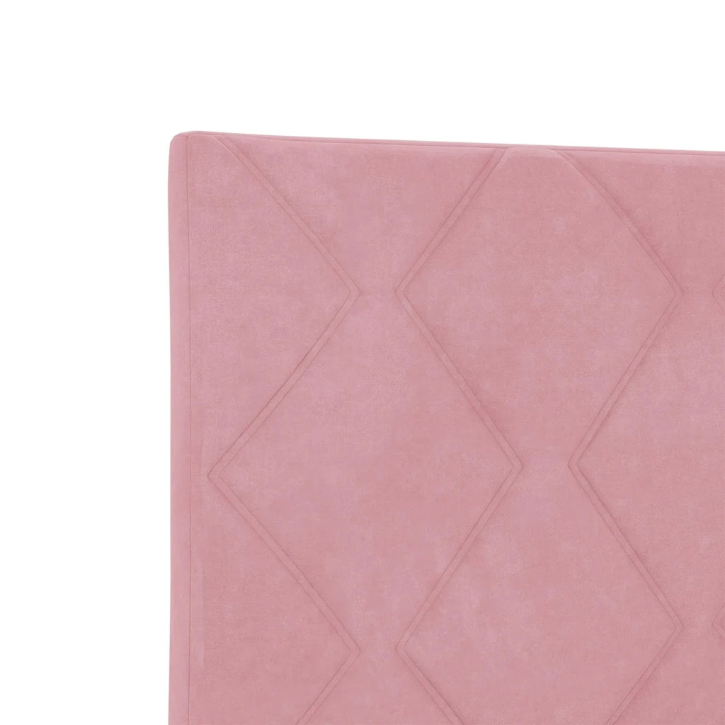 Letto a molle con testiera Rosa 80 x 200 cm Velluto 3344974