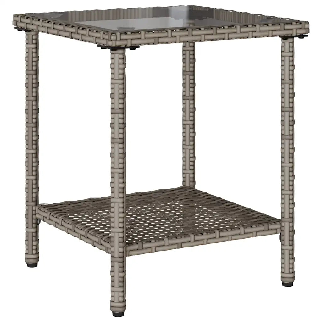 Divano da Giardino con Tavolo e Cuscini a L Grigio Polyrattan 4103874