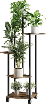 Regolo per Piantine con Ruote e 5 Livelli - Supporto per Piante Versatile per Interno e Esterno