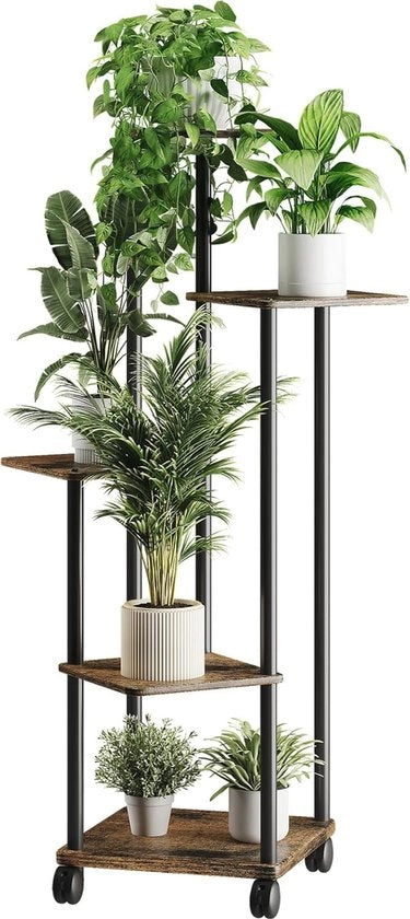 Regolo per Piantine con Ruote e 5 Livelli - Supporto per Piante Versatile per Interno e Esterno