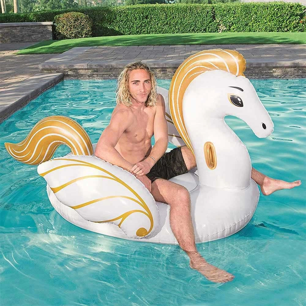 Cavallo Fashion Pegaso Cavalcabile Gigante 231 X 150 Cm Unicorno Bianco         