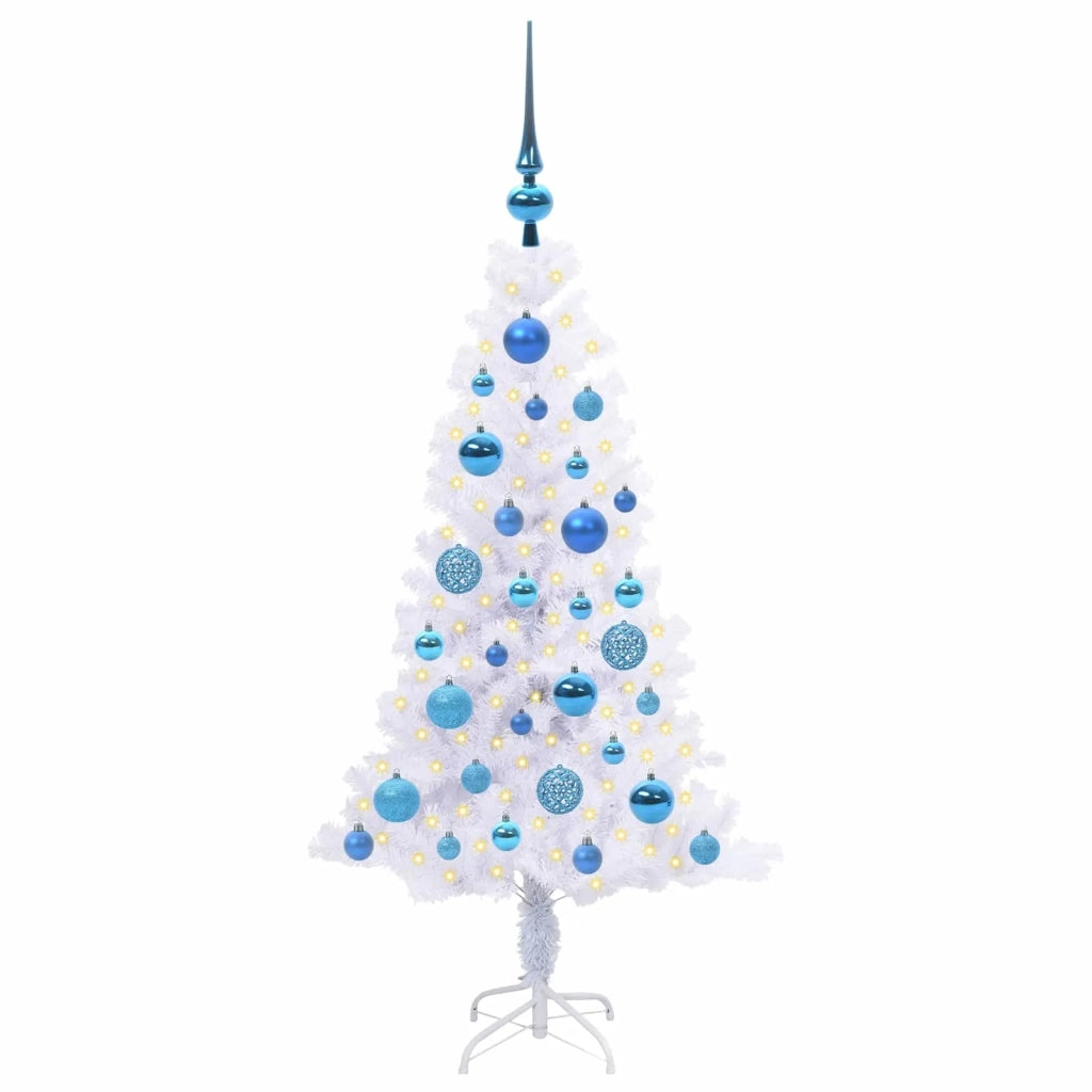 Albero di Natale Artificiale-Albero Natalizio Bianco 120 cm PVC e Acciaio 192810