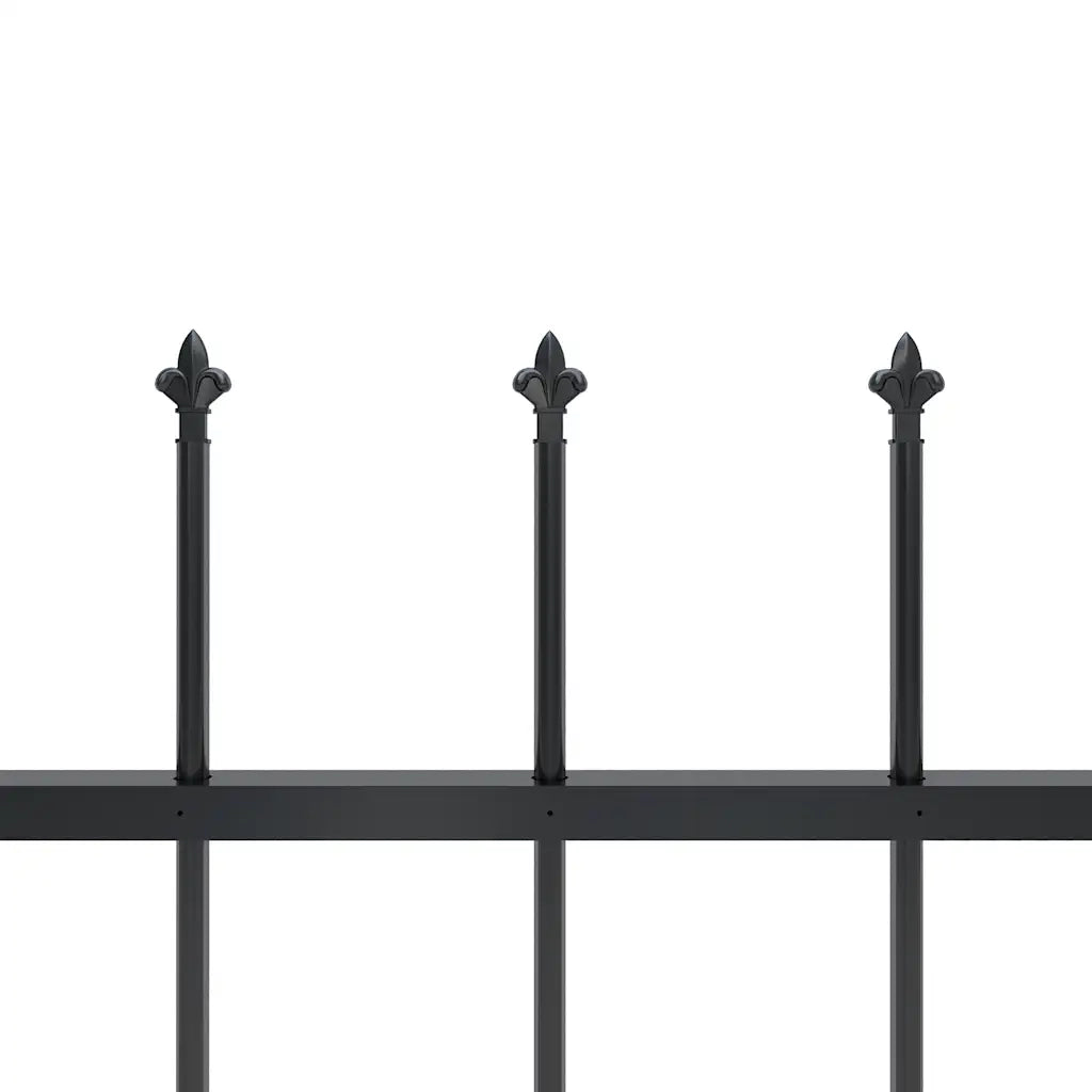 Recinzione da Giardino con Punta a Lancia in Acciaio 1339x120 cm Nero 277627
