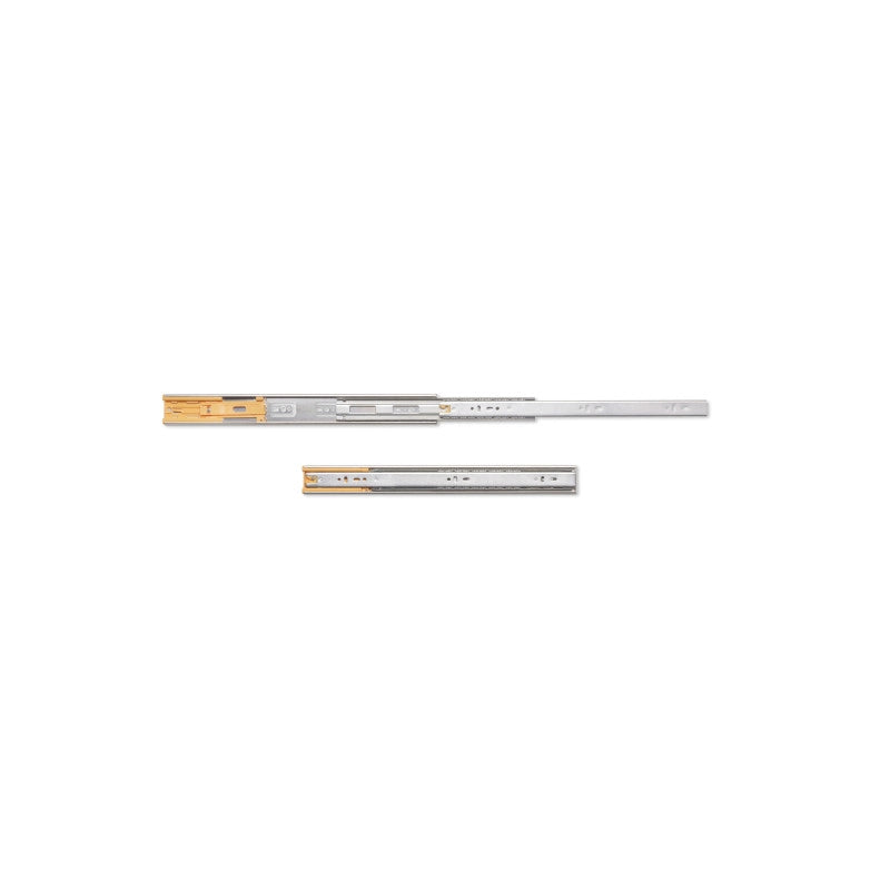 Set di guide a sfere per cassetti con estrazione totale e chiusura soft, altezza 45 mm, lunghezza 450 mm, Acciaio, Zin..