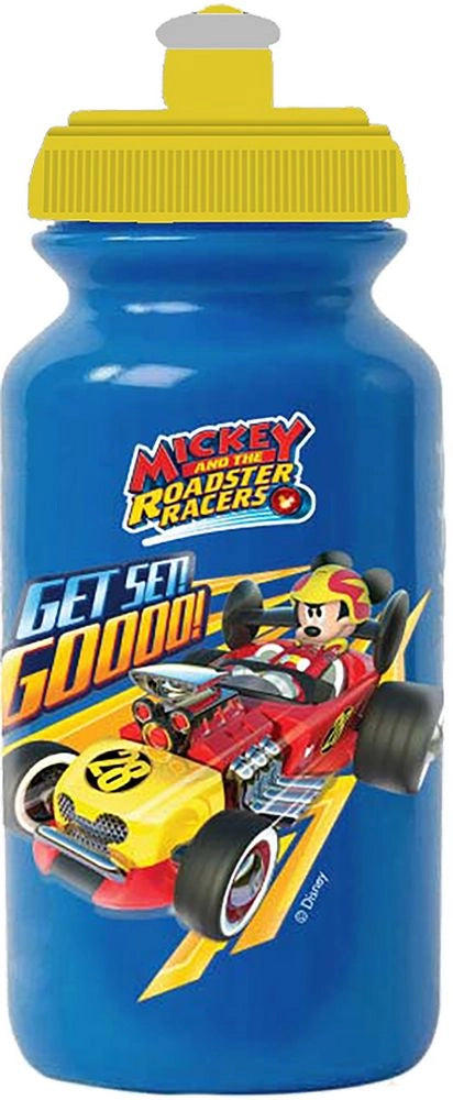 Borraccia blu per bambini in plastica Disney Mickey Mouse da 380 ml con chiusura antigoccia e banda antiscivolo