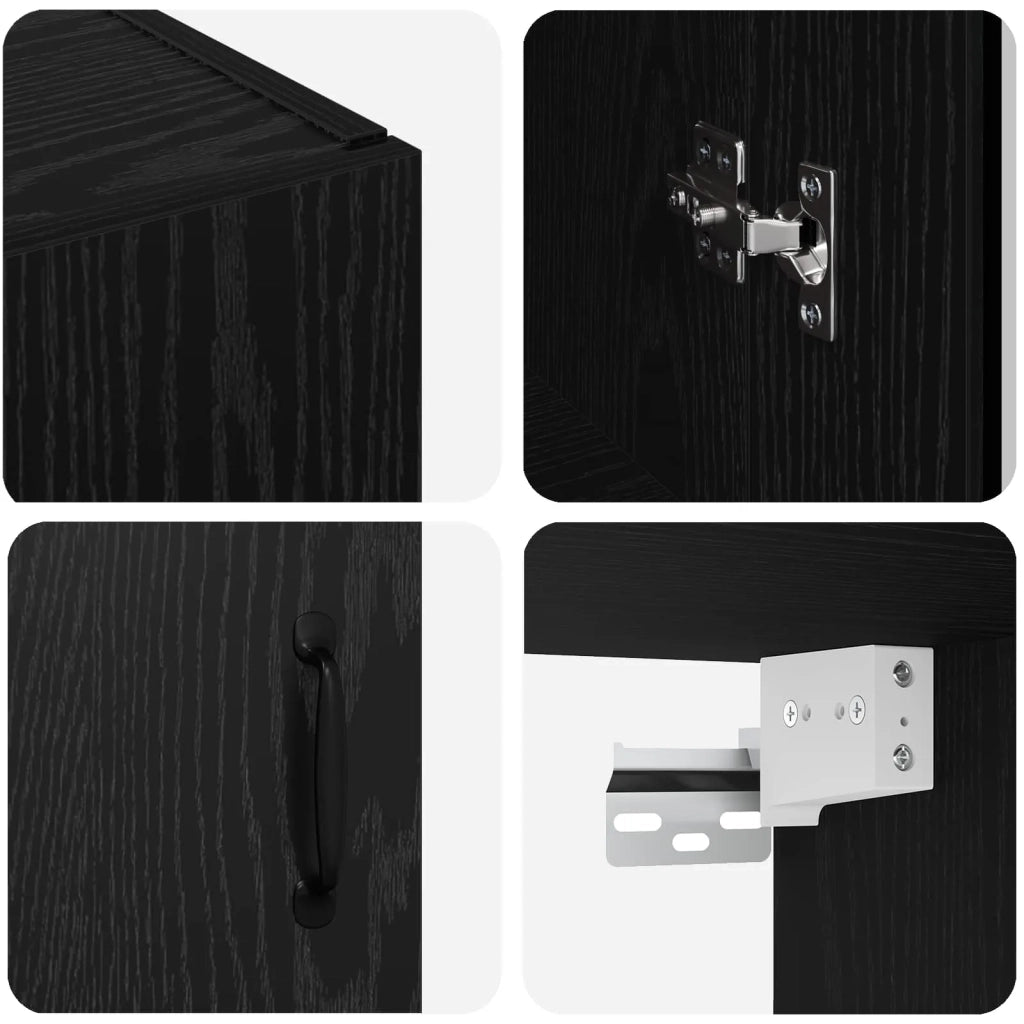 Armadio Montaggio a parete Rovere Nero 69,5 x 34 x 90 cm CFW9199028