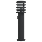 Lampada da terra per esterni con portalampada da 60 cm acciaio inox nero 02_0042530