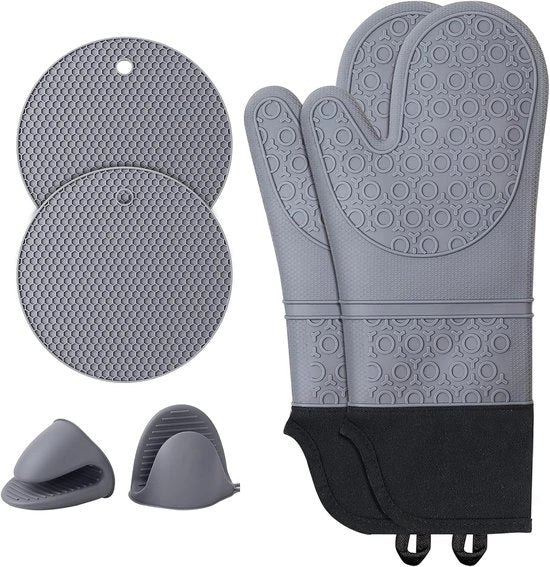 Set di salviette per padelle e pentole - Resistente al calore - 6 pezzi - Grigio - Silicone