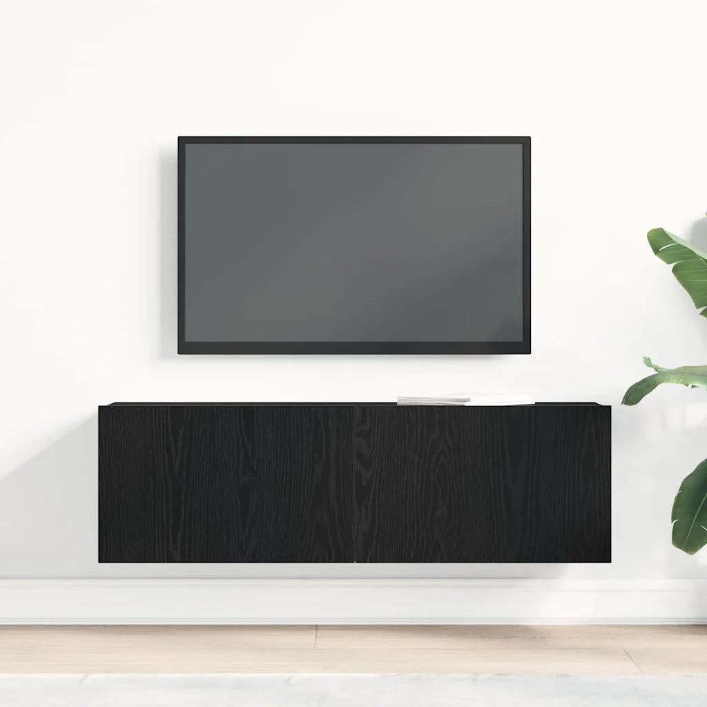 Mobile TV Rovere Nero 100 x 30 x 30 cm Legno multistrato 862487