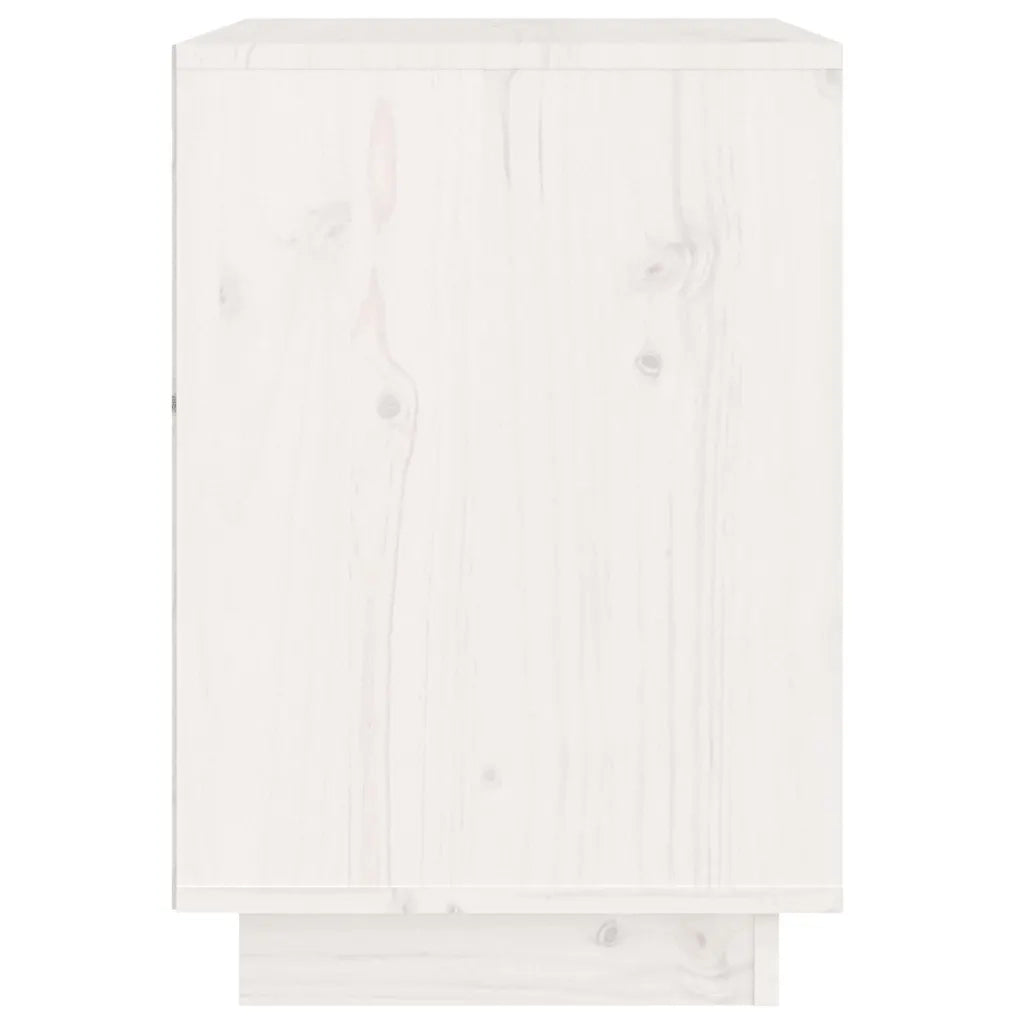 Comodini 2 pz Bianchi 40x35x50 cm in Legno Massello di Pino 813318
