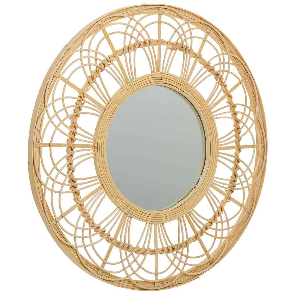 Specchio in rattan e bambù marrone d55,5x2h
