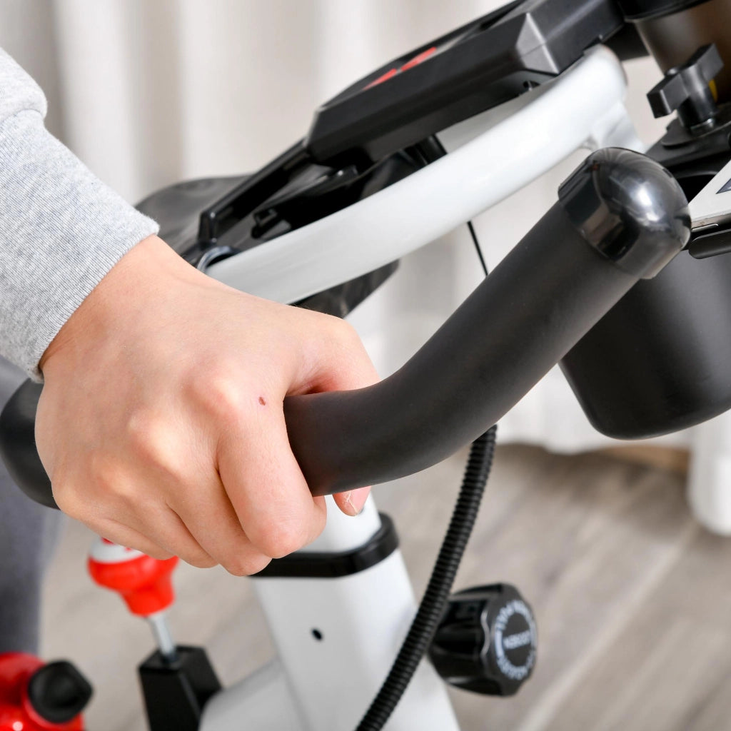 Cyclette Professionale da Camera Volano 8 Kg con Schermo LCD Bianca