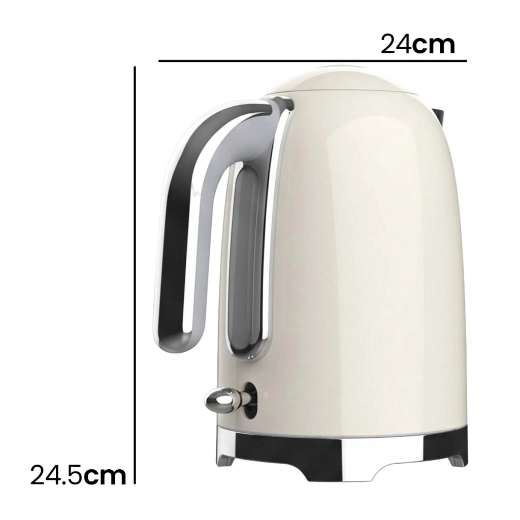 Bollitore Elettrico 1.7L 2200W Inossidabile con Base Girevole Senza Fili 360° Bianco SWISS HAUS