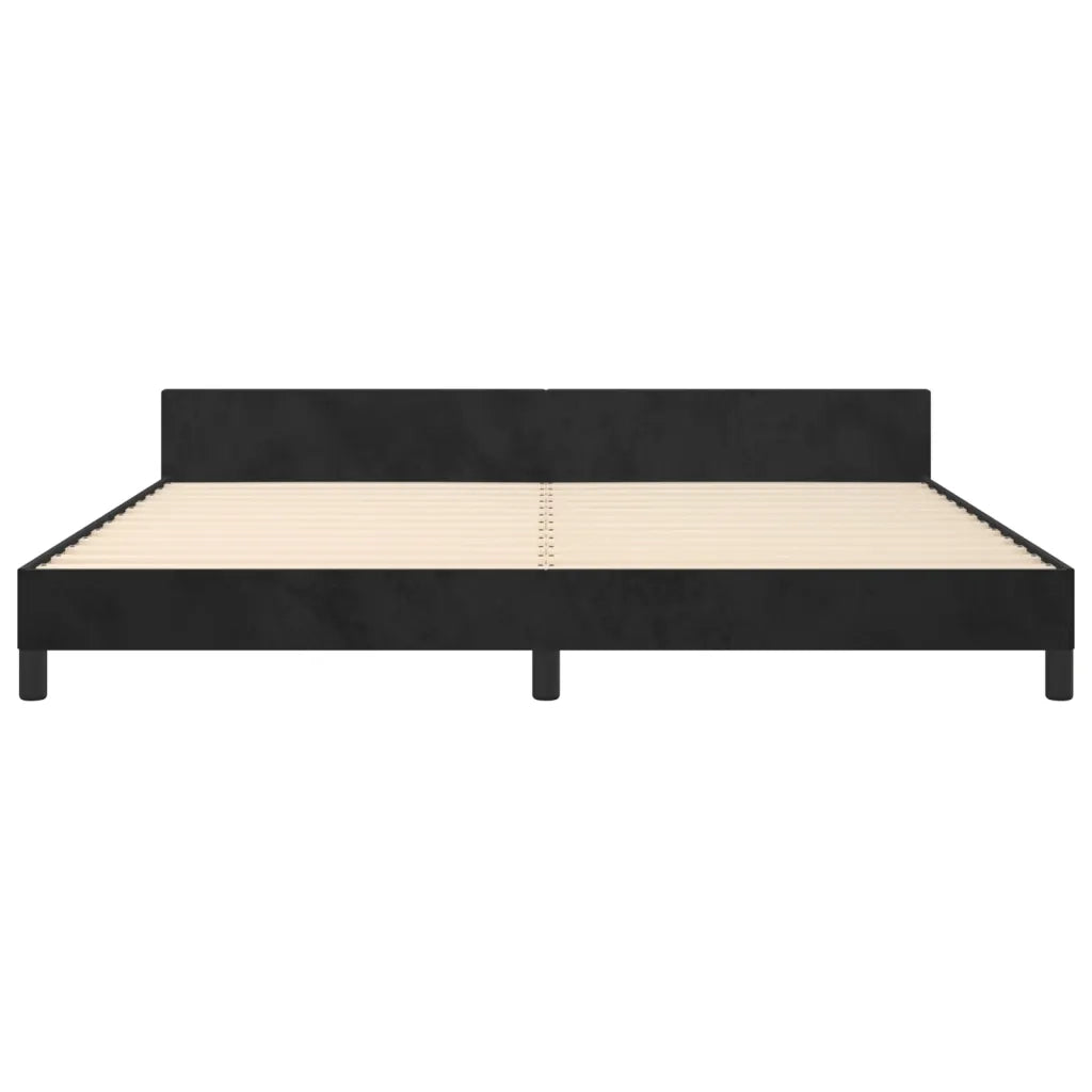 Giroletto senza Materasso-Struttura Letto Nero 200x200 cm in Velluto 610459