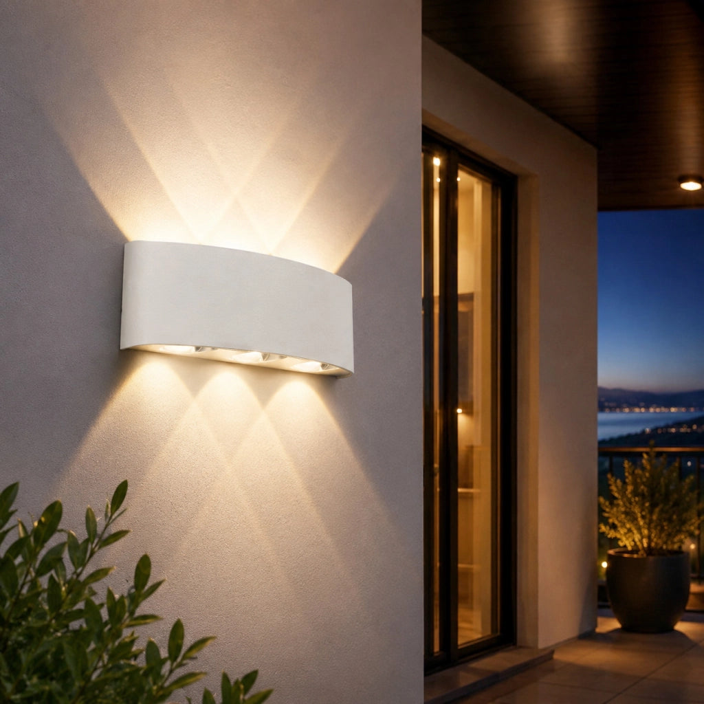 APPLIQUE LED 12W ESTERNO LAMPADA PARETE BIANCA IP65 3000K 4000K 6000K ET-31673