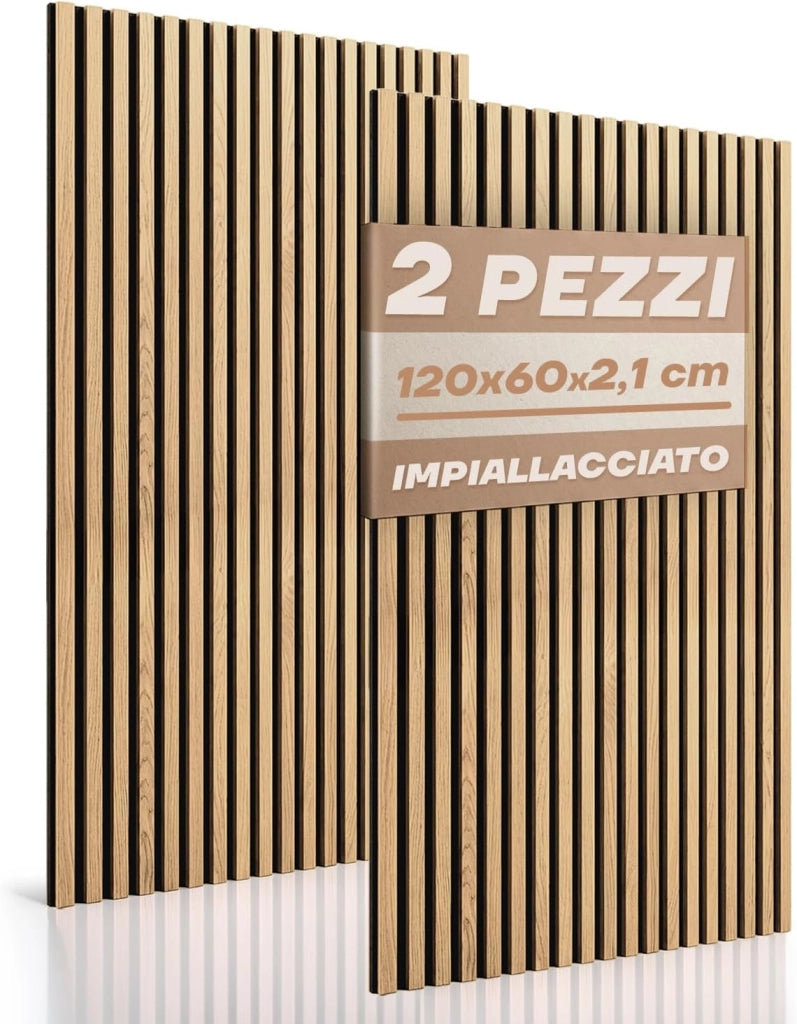 Pannelli Decorativi da Parete Effetto Legno – Rivestimento Moderno e Fonoassorbente per Interni, Facile da Installare e Tagliare su Misura