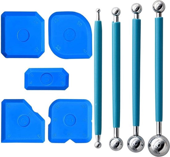Set di utensili per rimozione silicone - 9 pezzi professionale con sigillante e tirante metallico a pallina