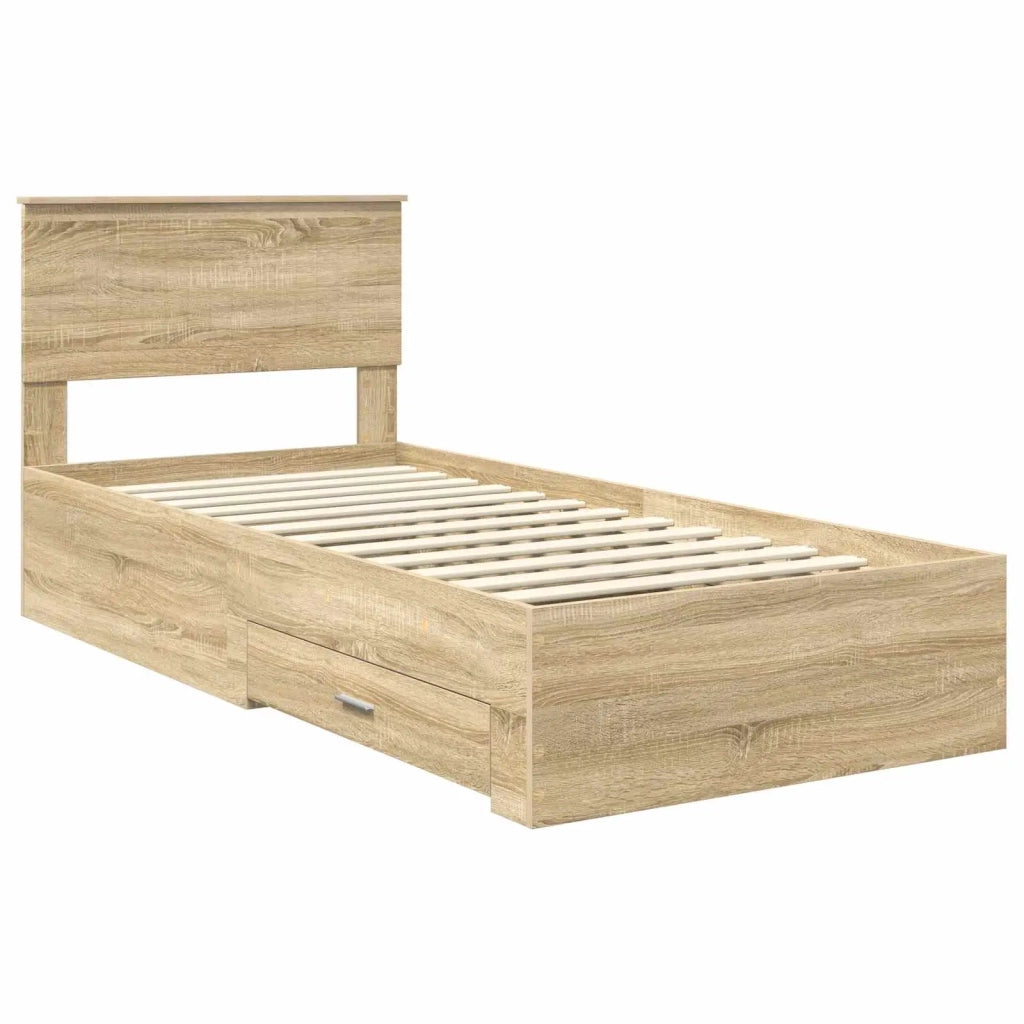 Struttura del letto Rovere Sonoma 90 x 200 cm Legno multistrato 3410942