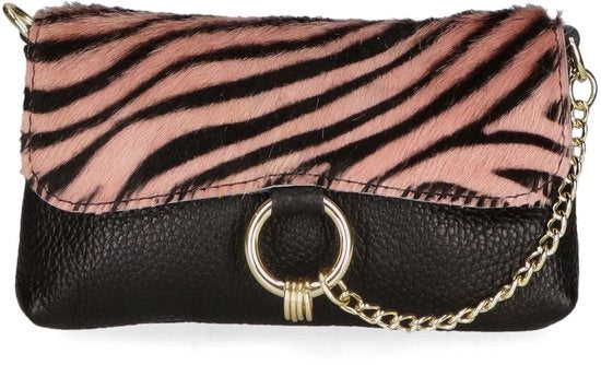 Borsa a Mano per Donna Clutch, Zebra Rosa