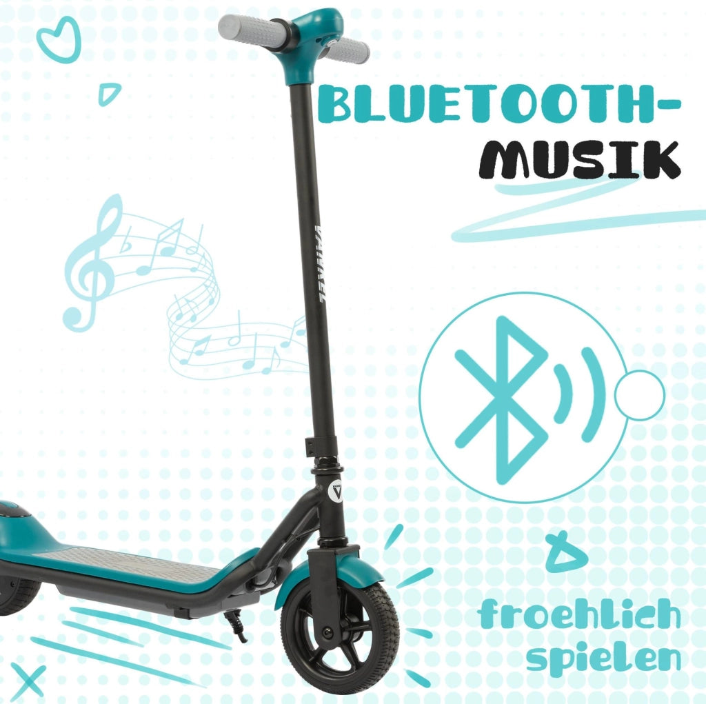 Monopattino elettrico per bambini 14 km/h in ferro e plastica verde, Bluetooth, da 6 anni