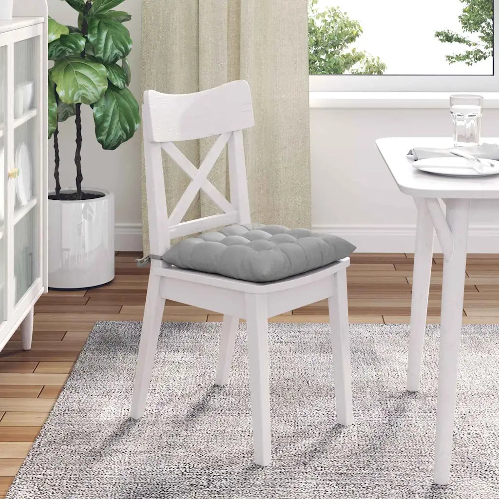 Cuscini per Seduta 4 pz | Cuscini per sedie Grigio Nuvola 40 x 40 x 6 cm Tessuto