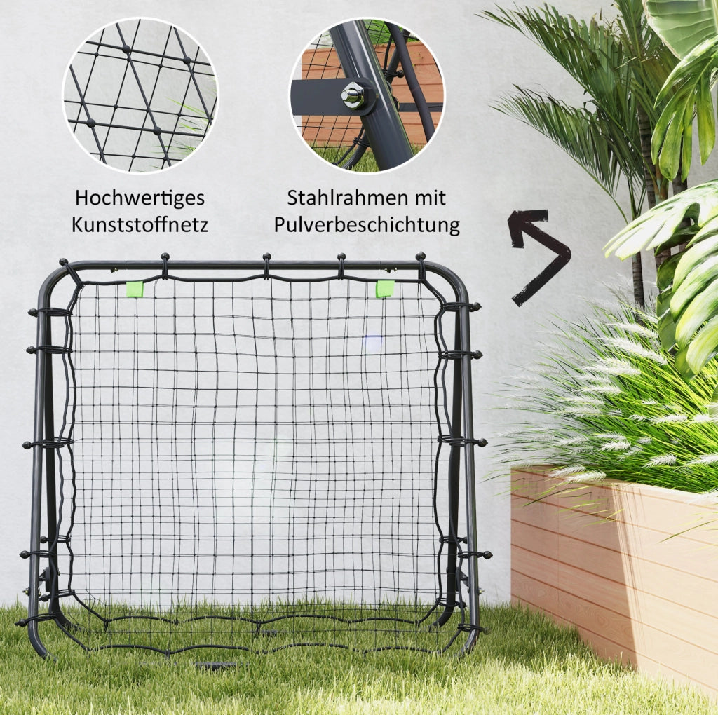 Rebounder da calcio pieghevole regolabile in acciaio nero