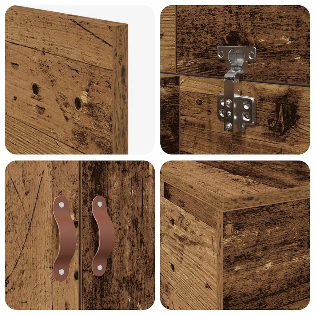 Struttura letto con contenitore-Giroletto con contenitore Legno vecchio 100 x 200 cm