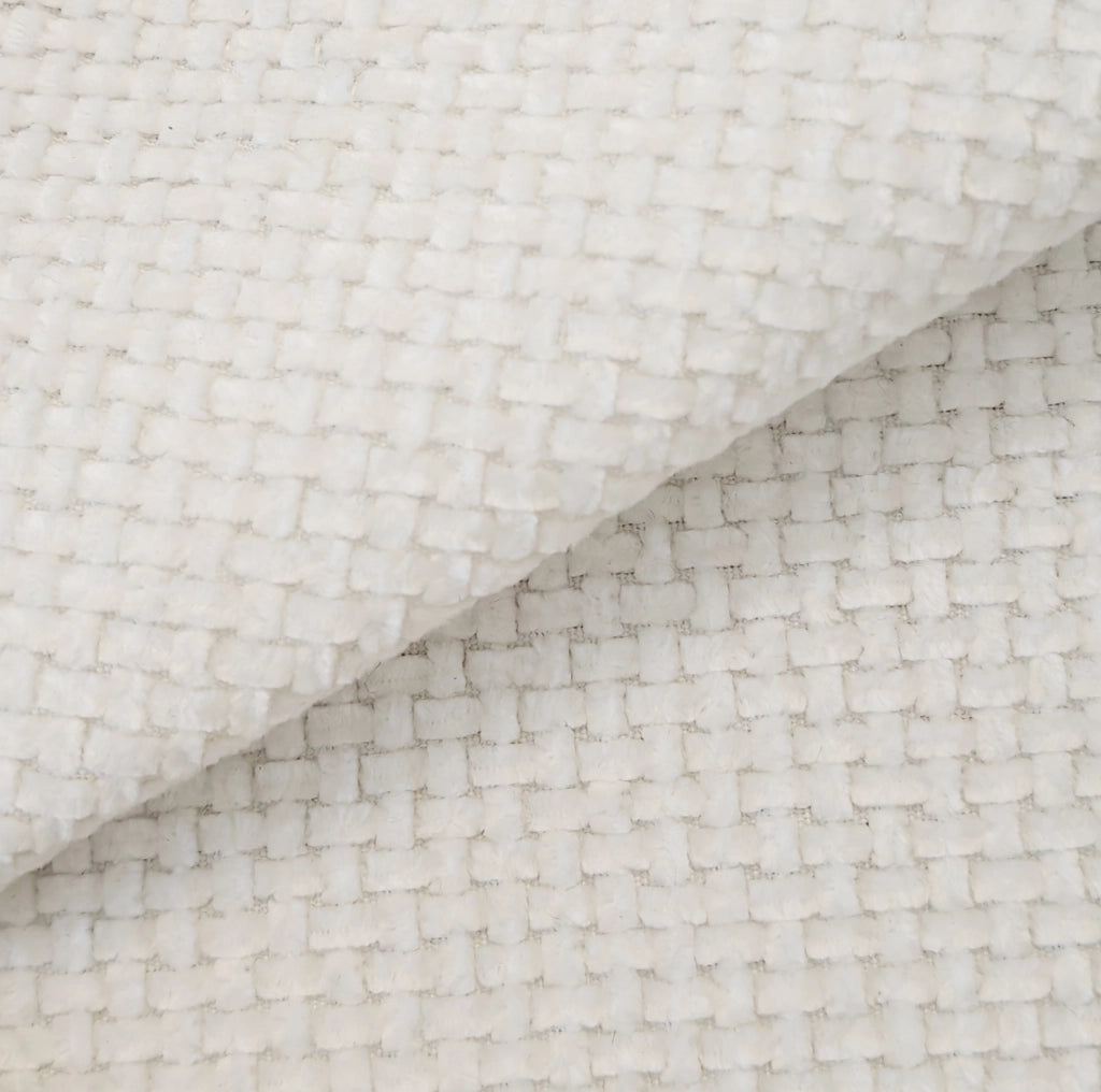 Divano angolare modulare a L 336x168x85 cm in tessuto bianco senza montaggio