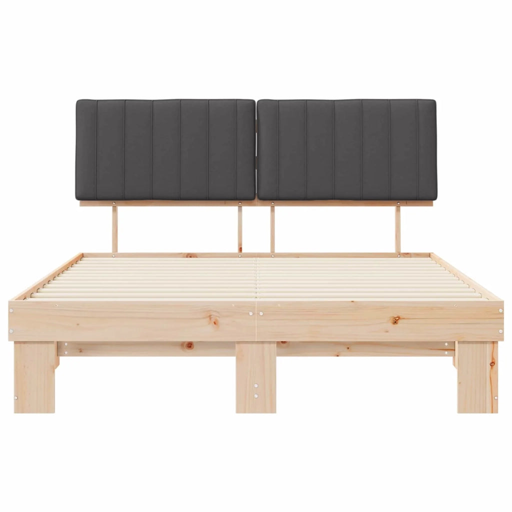 Letto con Testiera Rivestita Grigio scuro 160 x 200 cm