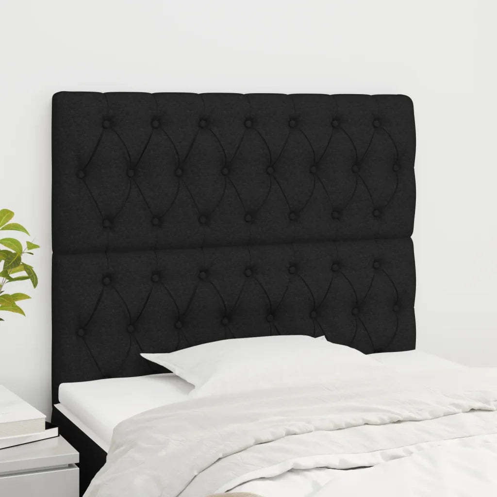 Testiera | Testata Nera 100x7x118/128 cm Tessuto
