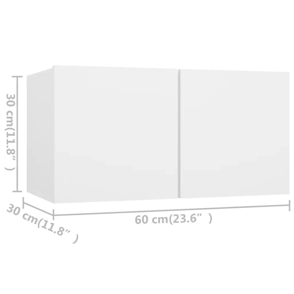Set Mobili Porta TV 4 pz | Armadietto TV | Mobile Porta TV Bianco in Legno Multistrato