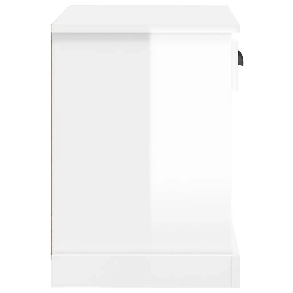 Comodino | Armadio da Notte | Mobiletto da notte Bianco Lucido 43x36x50 cm
