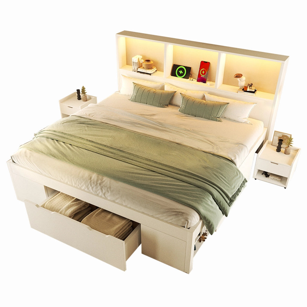 letto in legno bianco 140x200 cm