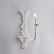 Applique Shabby Chic Lucca Legno Bianco 1 Luce E14