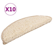 Tappetini per scale 10 pz | Gradini per Scale 56x17x3 cm Crema Semicircolari