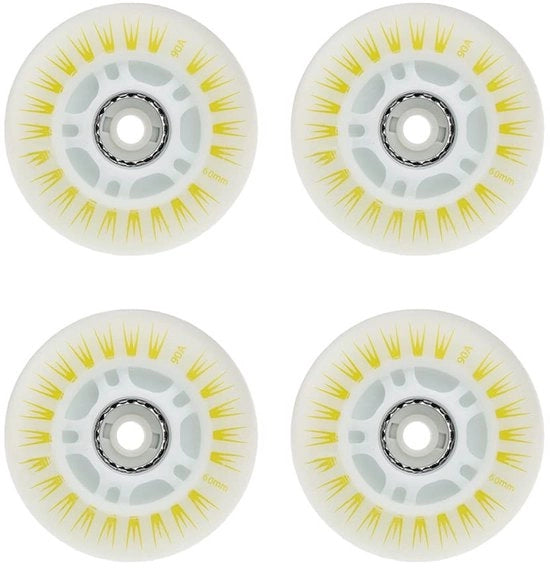 4 Ruote Inline per Rulli a LED 60mm Giallo