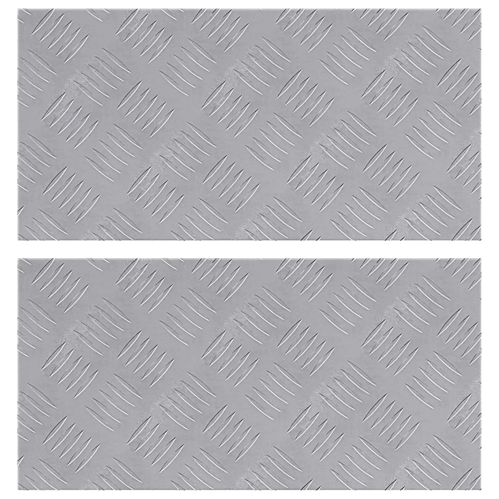 Gradini per Scale 2 pz | Tappetini per scale autoadesivi Argento 50 x 25 cm Alluminio