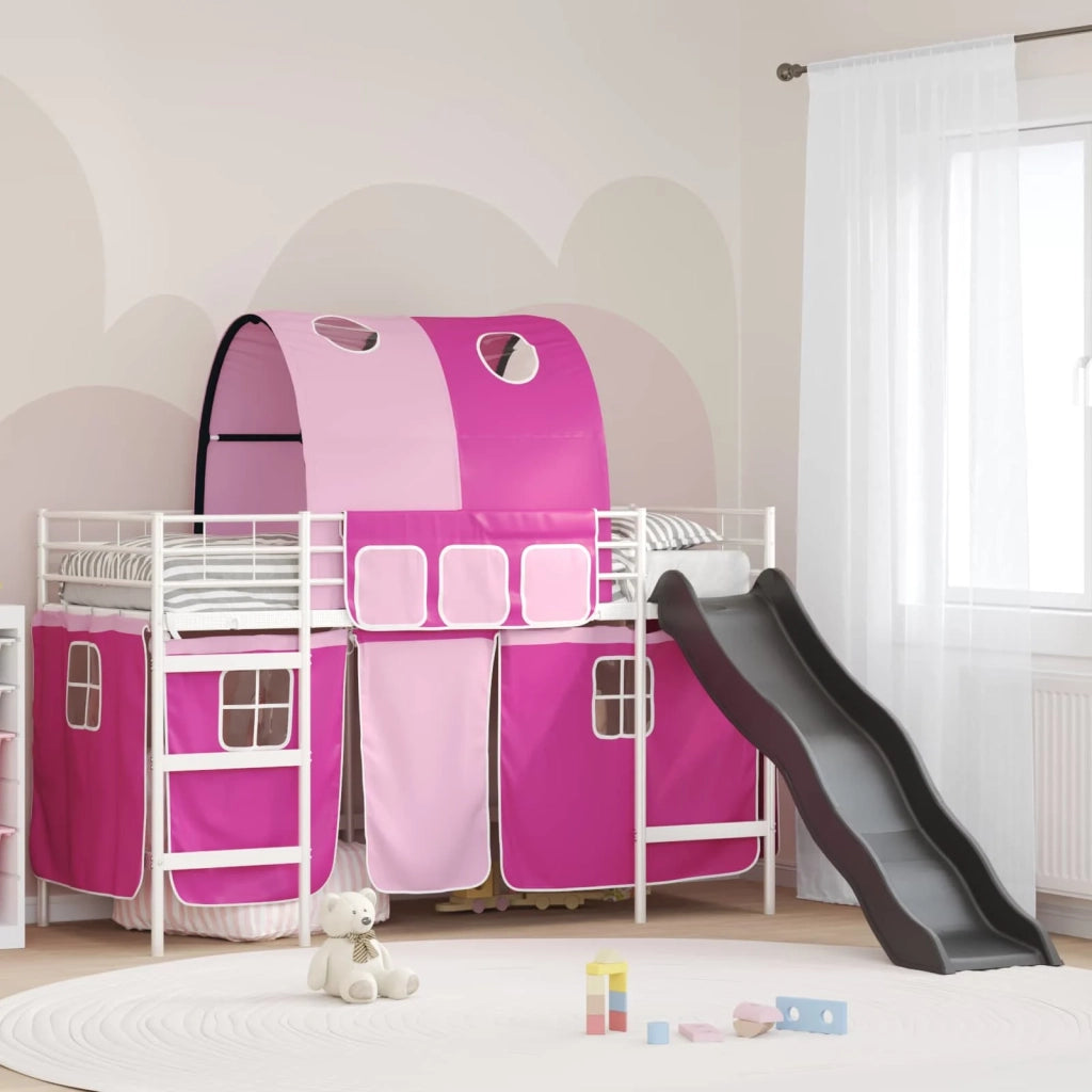 Struttura del letto loft per bambini Bianco e Rosa 75 x 190 cm 42020864