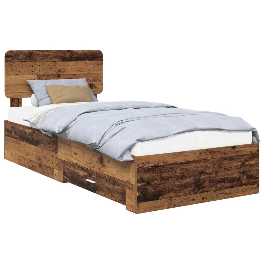 Struttura del letto con testiera Legno vecchio 100 x 200 cm 3412416
