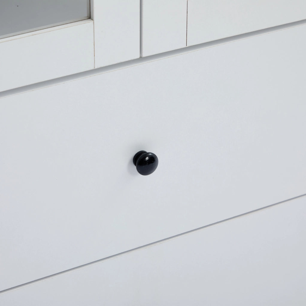 Vetrina 60x35,5x165 cm con LED Bluetooth, 2 cassetti in MDF e truciolare bianco