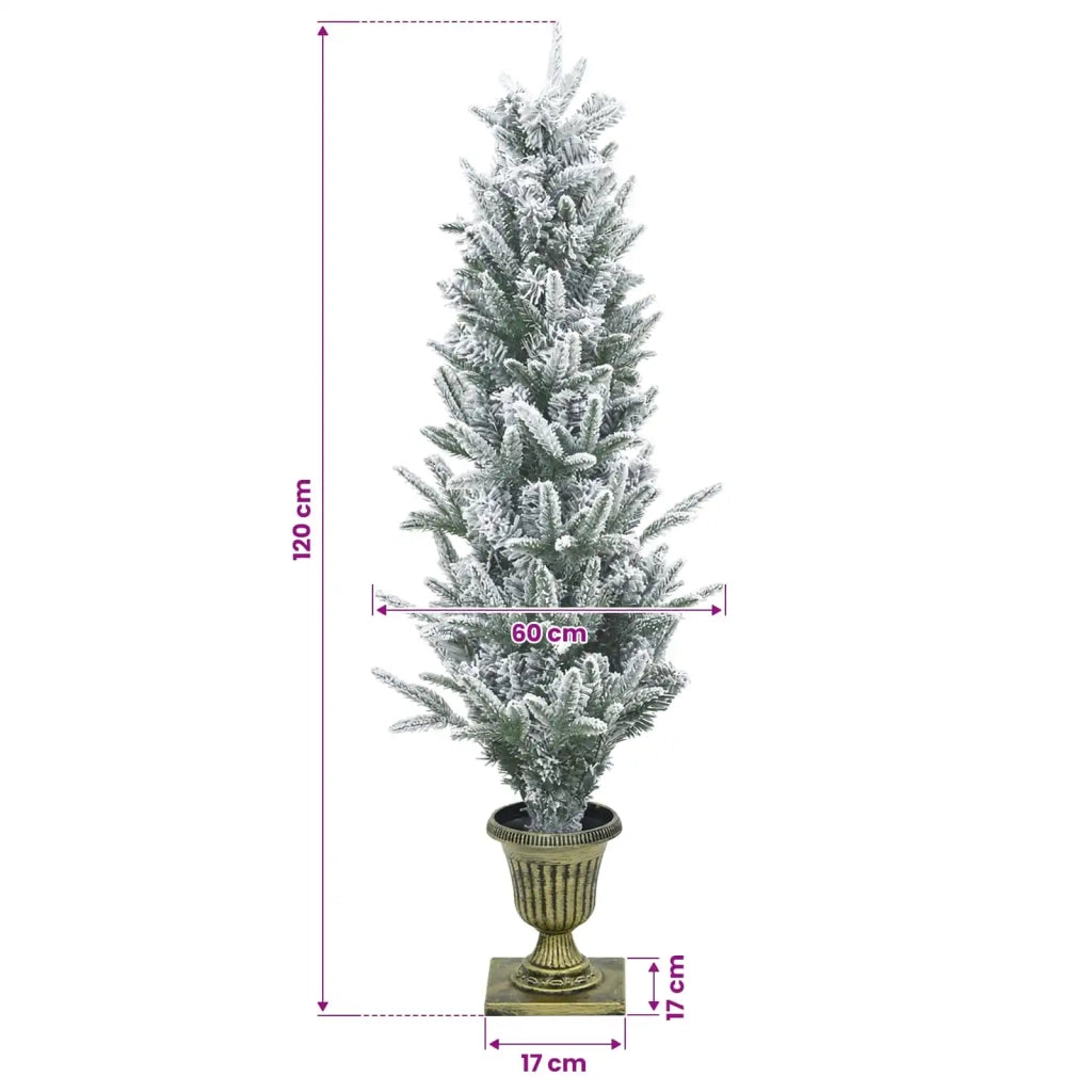 Mini albero di Natale innevato 120 cm PVC e PE Verde e Bianco 42056949