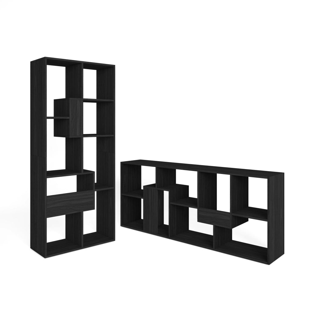 Libreria scaffale, 162x67x31cm, Per libri, Nero RF4121