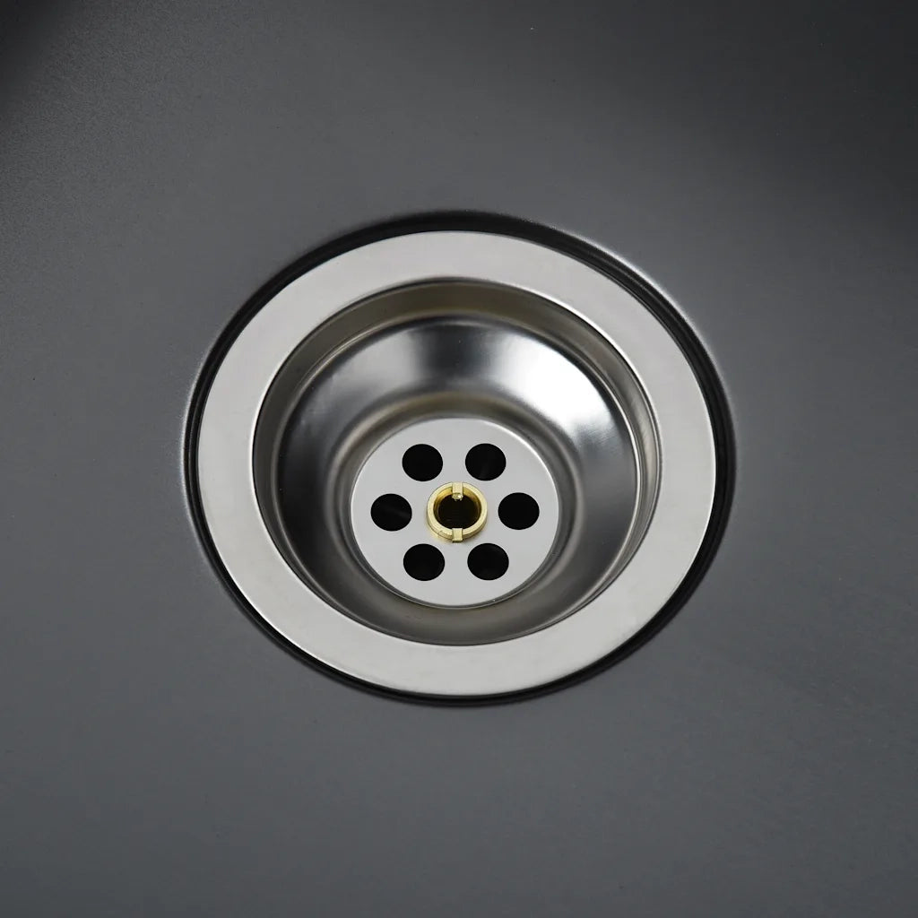 Lavello da Cucina Lavorato a Mano Nero Acciaio Inox 51513
