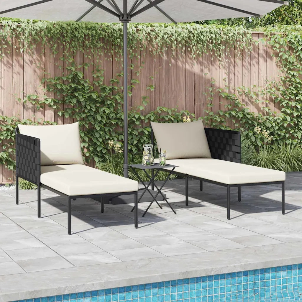 Lettino da Sole con cuscino Antracite 153 x 115 x 69.5 cm 42004136