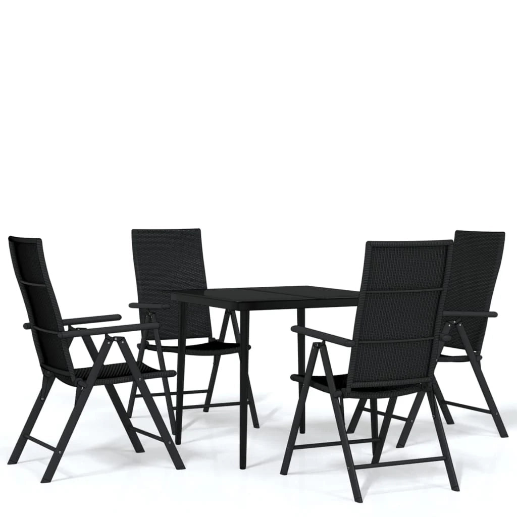 Set da pranzo da giardino nero da 5 pezzi 02_0013845