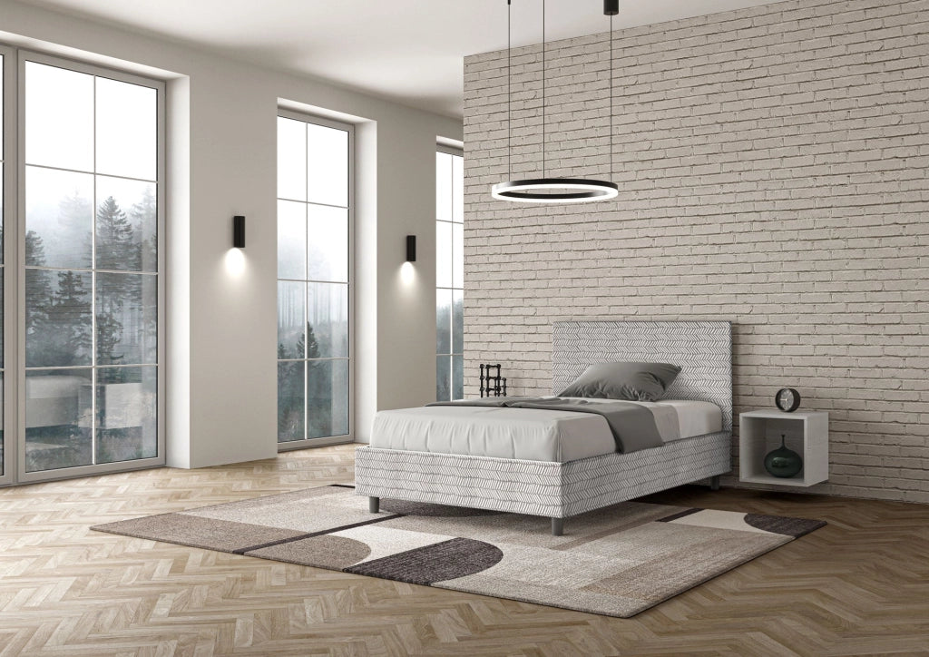 Letto 1 Piazza e Mezzo 120x210 cm con Rete e Contenitore Adele Aragona 1 Bianco
