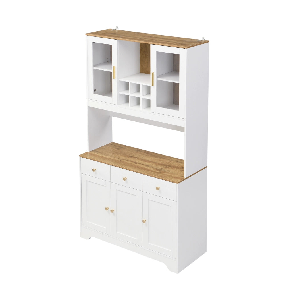 Credenza alta 5 ante e 3 cassetti bianca in MDF