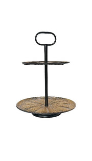Alzata Decorativa in Ferro 2 Ripiani 40 x 52 cm