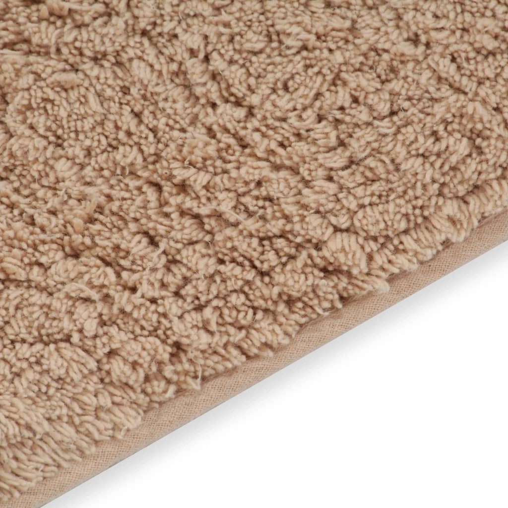 Tappeto da bagno in tessuto beige 2 pezzi 02_0005756